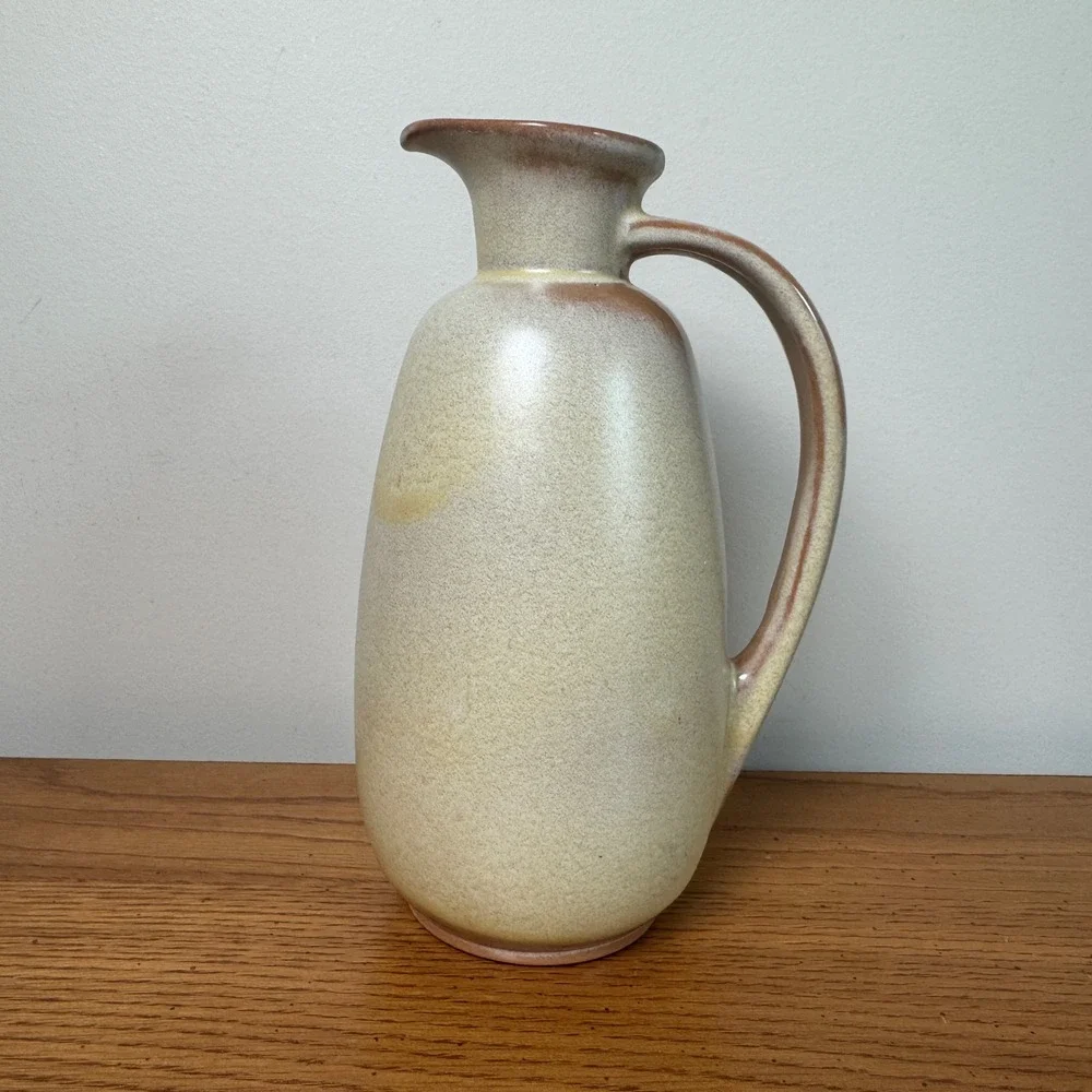 Vintage‎ Frankoma Pottery Pitcher 835 Beige Brown Glaze Ceramic Jug